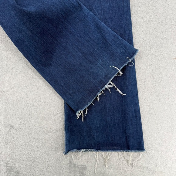 Mother The Hustler Ankle Fray Jeans Blue High Rise Flare Women's Sz 28 - Picture 4 of 16